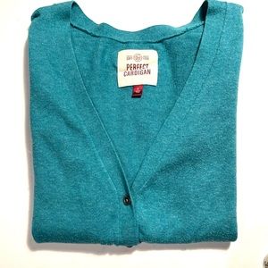 Perfect Cardigan, small, teal.